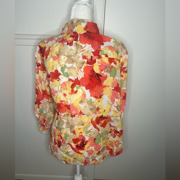 Karen Scott Red and Yellow Floral Blouse size 2X - Picture 4 of 7